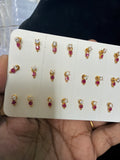 036, pink with white ,￼ side earring