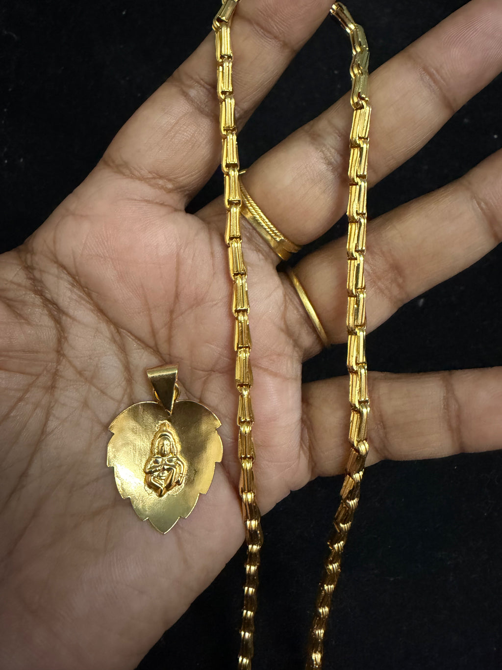 006, Krishna dollar chain,24 inches pure impon with gold polish